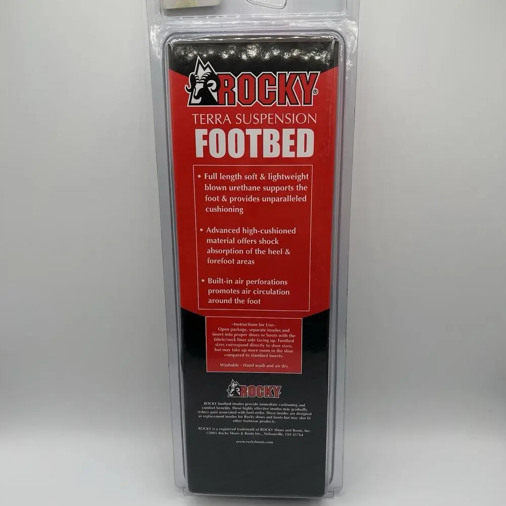 Rocky Terra Suspension Footbed Insoles Support Size 9 Black - NEW in Package